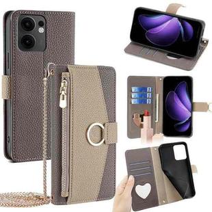 For OPPO Reno13 F 5G / 4G Crossbody Litchi Texture Leather Phone Case(Grey)