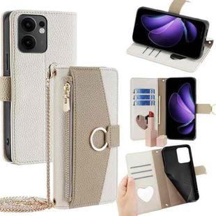 For OPPO Reno13 F 5G / 4G Crossbody Litchi Texture Leather Phone Case(White)