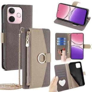 For OPPO A5 Pro 5G Global Crossbody Litchi Texture Leather Phone Case(Grey)