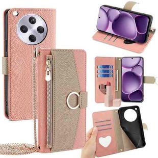 For OPPO Find X8s+ 5G Crossbody Litchi Texture Leather Phone Case(Pink)