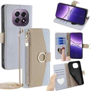 For OPPO A5 5G 2025 Global Crossbody Litchi Texture Leather Phone Case(Blue)