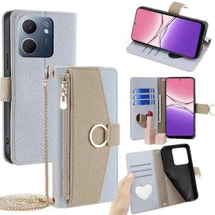 For OPPO A5x 5G Global Crossbody Litchi Texture Leather Phone Case(Blue)