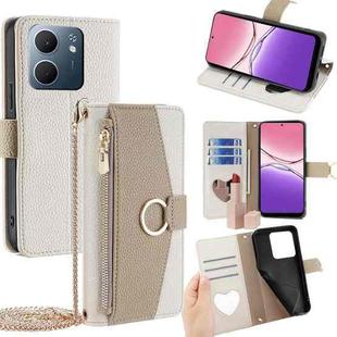 For OPPO A5x 5G Global Crossbody Litchi Texture Leather Phone Case(White)