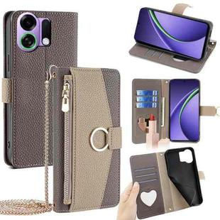For OPPO K13 Turbo Pro 5G Crossbody Litchi Texture Leather Phone Case(Grey)
