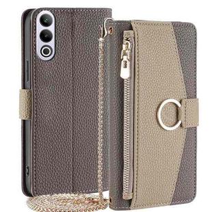 For OnePlus Ace 3V 5G Crossbody Litchi Texture Leather Phone Case(Grey)