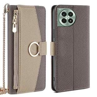 For OnePlus Ace 3 Pro 5G Crossbody Litchi Texture Leather Phone Case(Grey)