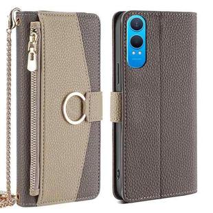For OnePlus Nord CE 4 Lite 5G Crossbody Litchi Texture Leather Phone Case(Grey)