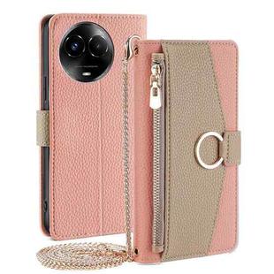 For Realme 11 5G Global / 11x Crossbody Litchi Texture Leather Phone Case(Pink)