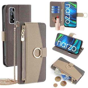 For Realme 7 / Narzo 20 Pro Crossbody Litchi Texture Leather Phone Case(Grey)