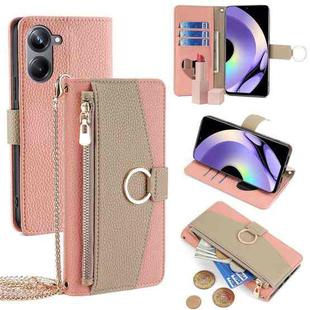 For Realme 10 Pro 5G Crossbody Litchi Texture Leather Phone Case(Pink)