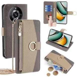 For Realme 11 Pro 5G / 11 Pro+ 5G Crossbody Litchi Texture Leather Phone Case(Grey)