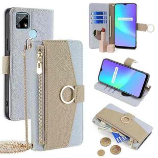 For Realme C12 / Narzo 20 Crossbody Litchi Texture Leather Phone Case(Blue)