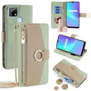 For Realme C12 / Narzo 20 Crossbody Litchi Texture Leather Phone Case(Green)