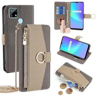For Realme C12 / Narzo 20 Crossbody Litchi Texture Leather Phone Case(Grey)