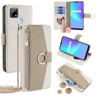For Realme C12 / Narzo 20 Crossbody Litchi Texture Leather Phone Case(White)