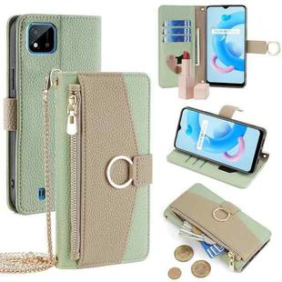 For Realme C20 Crossbody Litchi Texture Leather Phone Case(Green)