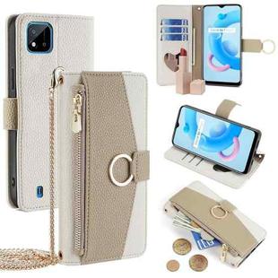 For Realme C20 Crossbody Litchi Texture Leather Phone Case(White)