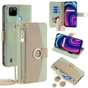 For Realme C21Y Crossbody Litchi Texture Leather Phone Case(Green)