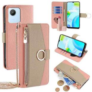 For Realme C30 4G / Narzo 50i Prime Crossbody Litchi Texture Leather Phone Case(Pink)