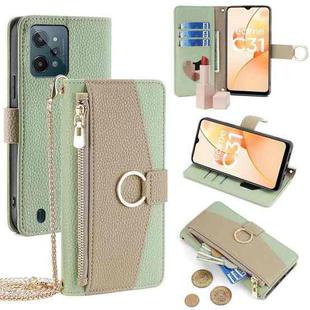 For Realme C31 Crossbody Litchi Texture Leather Phone Case(Green)