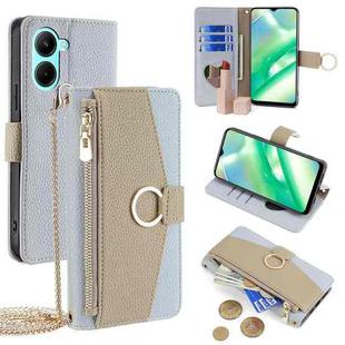 For Realme C33 4G Crossbody Litchi Texture Leather Phone Case(Blue)