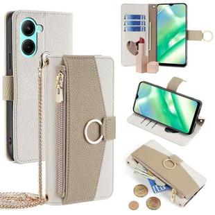 For Realme C33 4G Crossbody Litchi Texture Leather Phone Case(White)