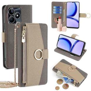 For Realme C53 4G / Narzo N53 4G Crossbody Litchi Texture Leather Phone Case(Grey)