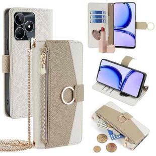 For Realme C53 4G / Narzo N53 4G Crossbody Litchi Texture Leather Phone Case(White)