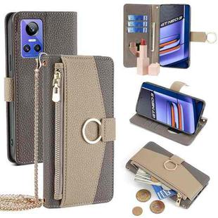 For Realme GT Neo 3 Crossbody Litchi Texture Leather Phone Case(Grey)