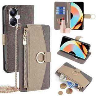For Realme 10 Pro+ 5G Crossbody Litchi Texture Leather Phone Case(Grey)