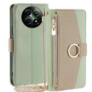 For Realme 12 5G Crossbody Litchi Texture Leather Phone Case(Green)