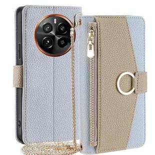 For Realme GT5 Pro 5G Crossbody Litchi Texture Leather Phone Case(Blue)