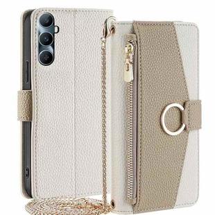 For Realme C65 4G Crossbody Litchi Texture Leather Phone Case(White)