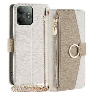 For Realme GT Neo6 SE Crossbody Litchi Texture Leather Phone Case(White)