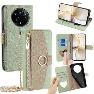 For Realme 14 Pro 5G Global Crossbody Litchi Texture Leather Phone Case(Green)