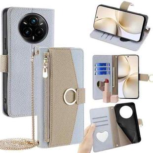 For Realme 14 Pro+ 5G Crossbody Litchi Texture Leather Phone Case(Blue)