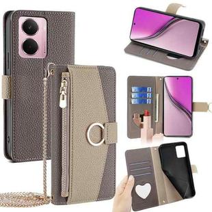 For Realme P3 Pro 5G Global Crossbody Litchi Texture Leather Phone Case(Grey)