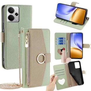 For Realme 14 5G Global Crossbody Litchi Texture Leather Phone Case(Green)