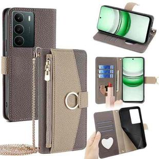 For Realme C71 4G Crossbody Litchi Texture Leather Phone Case(Grey)
