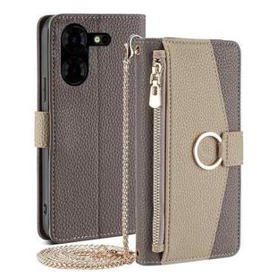 For Tecno Pova 5 Pro Crossbody Litchi Texture Leather Phone Case(Grey)