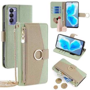 For Tecno Camon 18 / 18 P Crossbody Litchi Texture Leather Phone Case(Green)