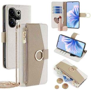 For Tecno Camon 20 Premier 5G Crossbody Litchi Texture Leather Phone Case(White)