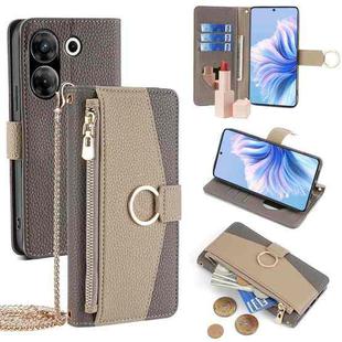 For Tecno Camon 20 Pro 5G Crossbody Litchi Texture Leather Phone Case(Grey)