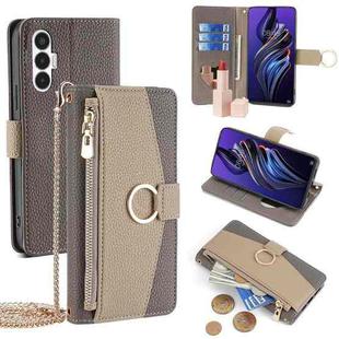 For Tecno Pova 3 Crossbody Litchi Texture Leather Phone Case(Grey)