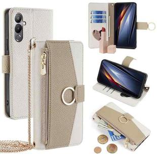 For Tecno Pova 4 Crossbody Litchi Texture Leather Phone Case(White)
