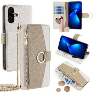 For Tecno Pova Neo 3 Crossbody Litchi Texture Leather Phone Case(White)