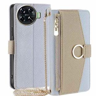 For Tecno Spark 20 Pro+ 4G Crossbody Litchi Texture Leather Phone Case(Blue)