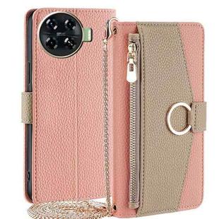 For Tecno Spark 20 Pro+ 4G Crossbody Litchi Texture Leather Phone Case(Pink)