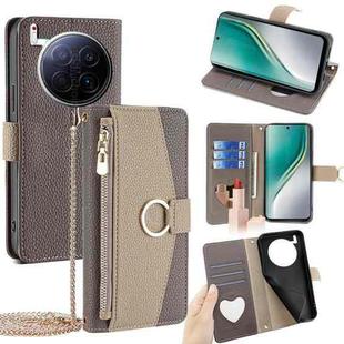For Tecno Camon 40 Premier 5G Crossbody Litchi Texture Leather Phone Case(Grey)