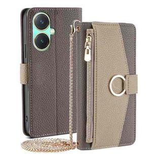 For vivo Y27 4G Crossbody Litchi Texture Leather Phone Case(Grey)